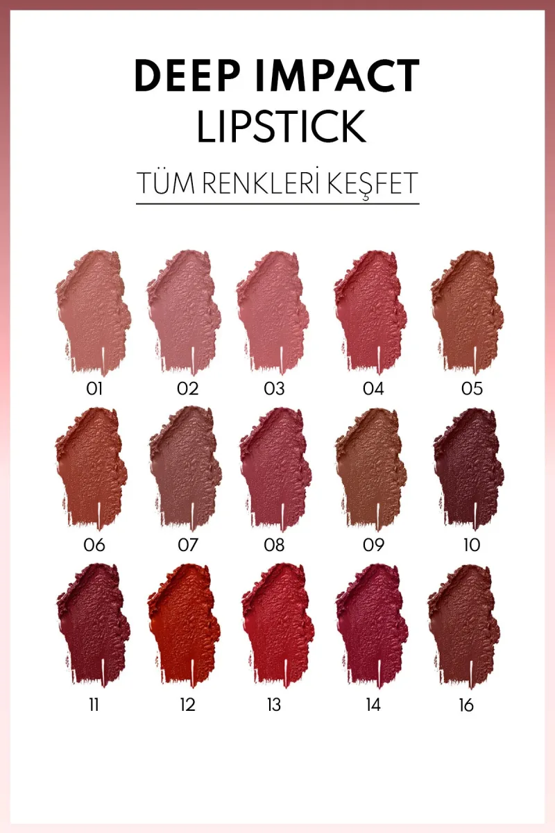 Note Ruj & Deep Impact Lipstick Kremsi Dokulu Yari Parlak No: 10