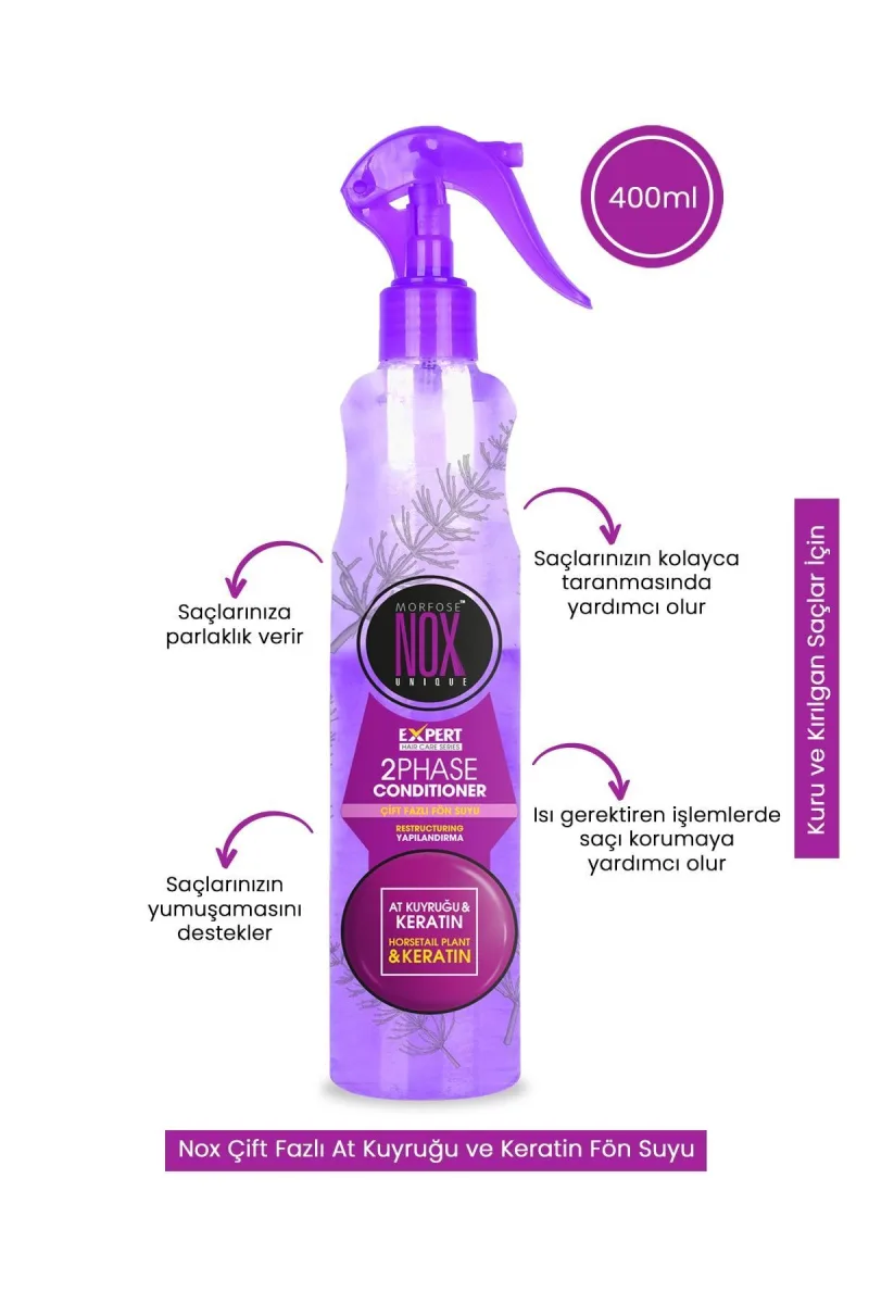 Morfose Nox Çift Fazli Fön Suyu At Kuyuğu Keratin 400 ml