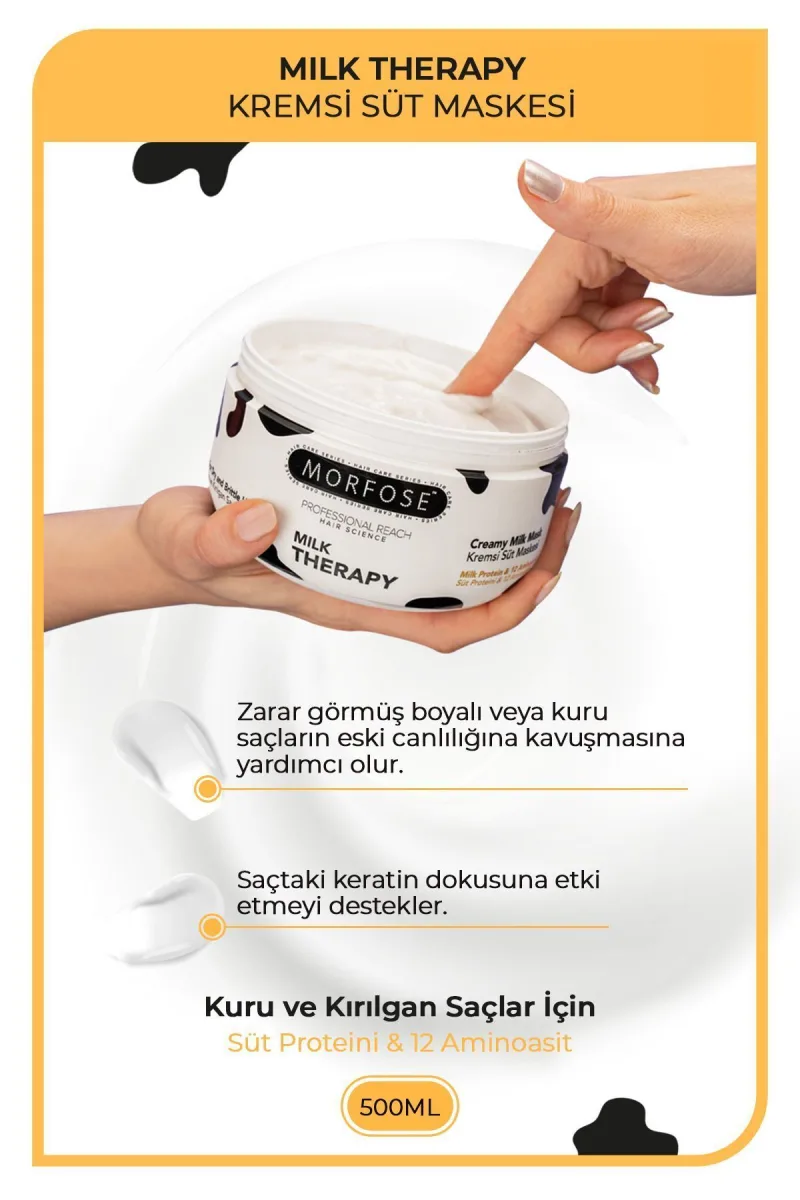 Morfose Milk Therapy Saç Maskesi 500 ml - Besleyici, Koruyucu Etki