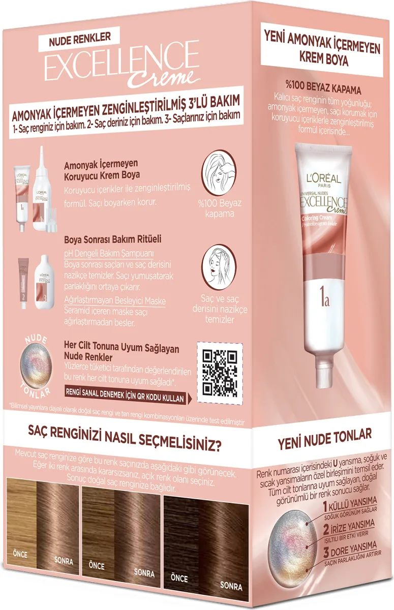 L'Oréal Paris Saç Boyasi & Excellence Nude Renkler 6U Koyu Kumral