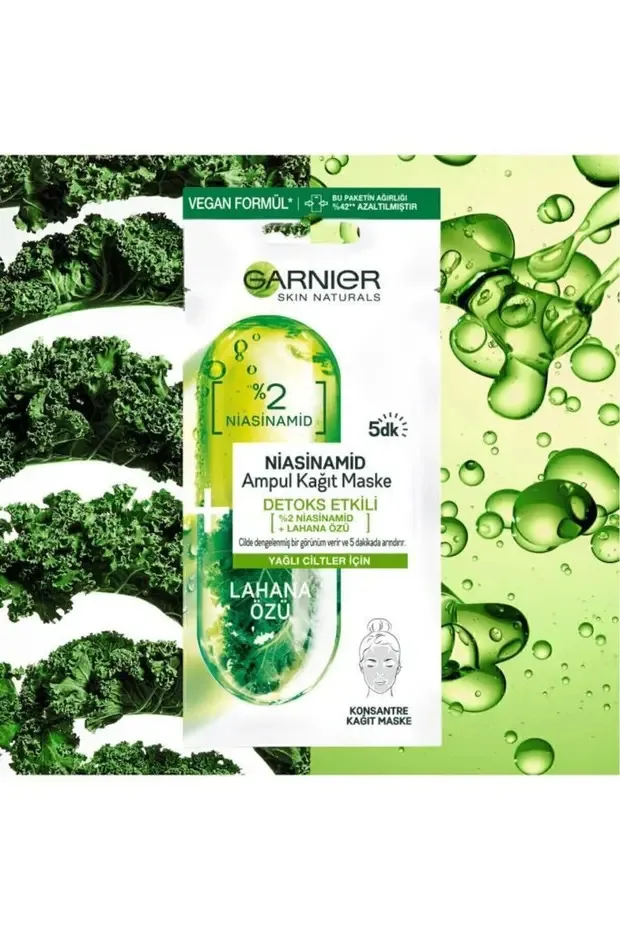 Garnier Yüz Bakim Maskesi & Niacinamide Ampul Ve Detoks Etkili Kağıt Maske 1 Adet