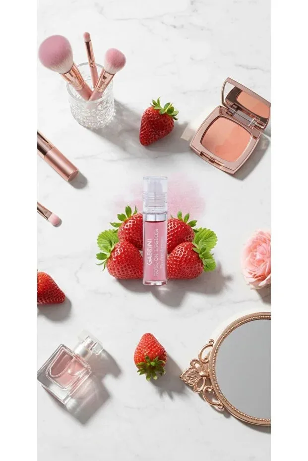 Gabrini Lip Gloss Ruj & Çilek Aromali Roll On Lip Gloss