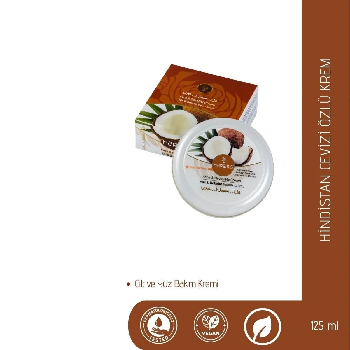 Harems Cilt Bakim Kremi & Hindistan Cevizi Özlü Ve Nemlendirici 125 ml