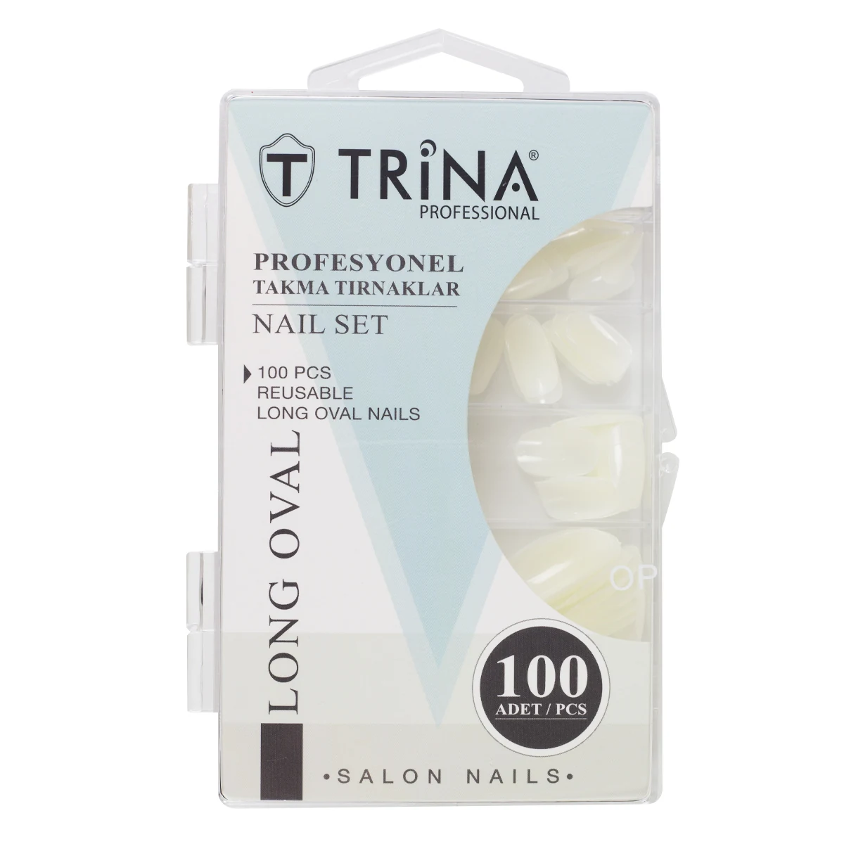 Trina 100'lü Takma Tırnak Stiletto Modeli - LONG OVAL resmî ürün görseli