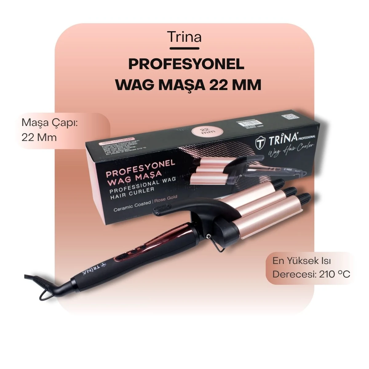 Trina 19 mm Wag Maşa Hacimli Dalga Görünümü - 22 Mm ürün görseli