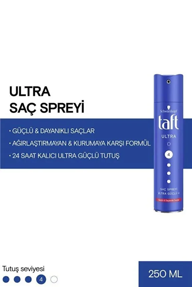 Taft Saç Spreyi 250 ml Kalıcı ve Güçlü Tutuş - ULTRA YENİ