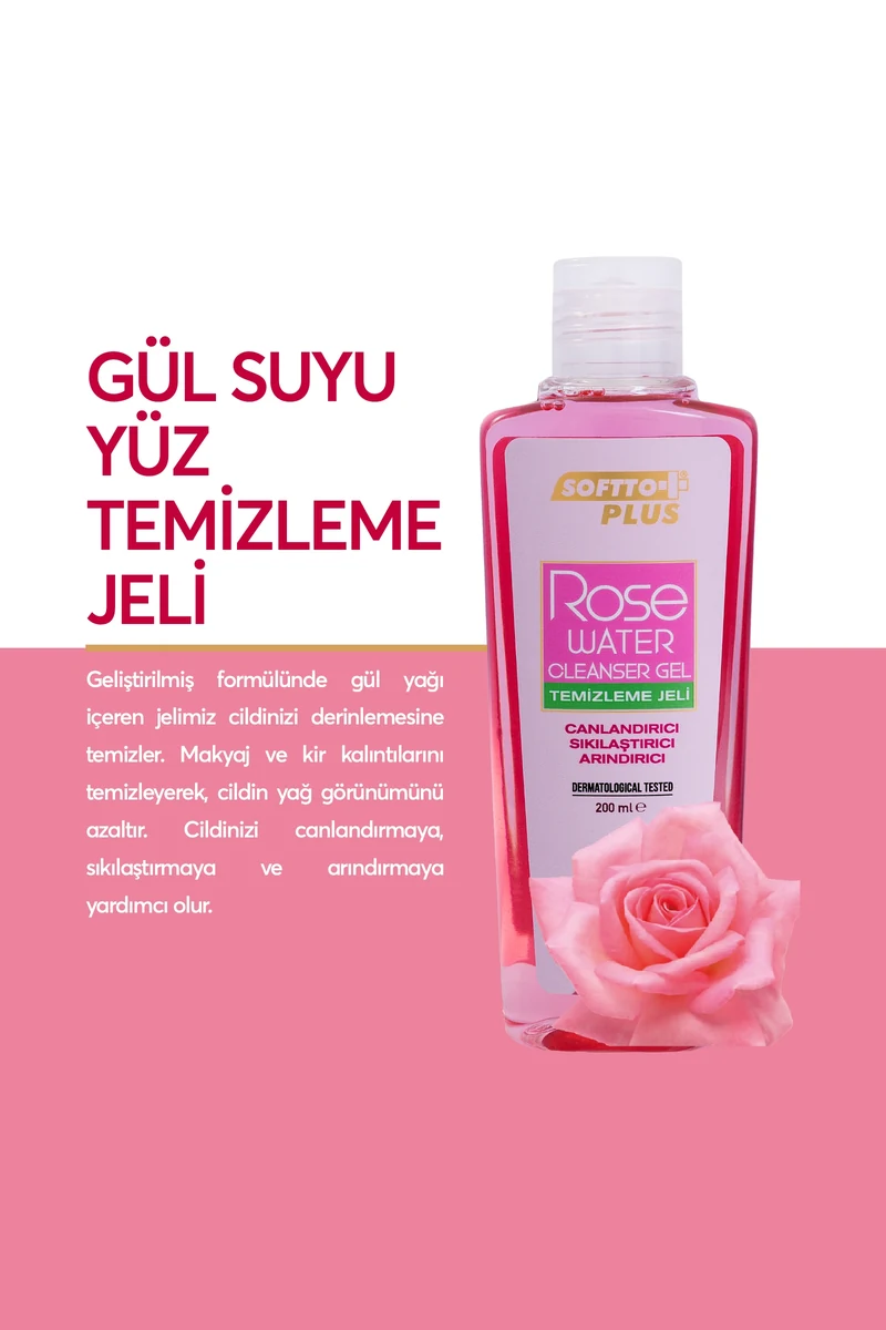 Softto Plus Yüz Yıkama Jeli Cilt Bakımı - GÜL SUYU resmî ürün görseli