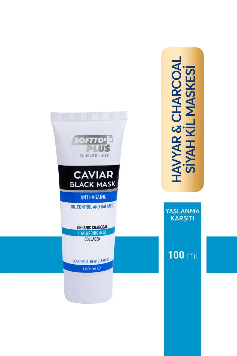 Softto Plus Kil Maskesi 100 ML Bakım Serisi - HAVYAR SİYAH KİL MASKESİ 100 ML