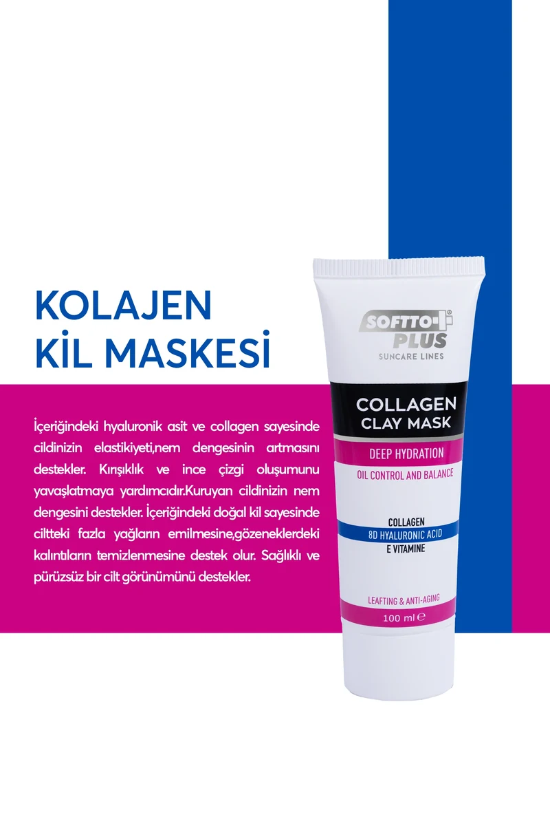 Softto Plus Kil Maskesi 100 ML Bakım Serisi - KOLAJEN KİL MASKESİ YOĞUN 100 ML resmî ürün görseli