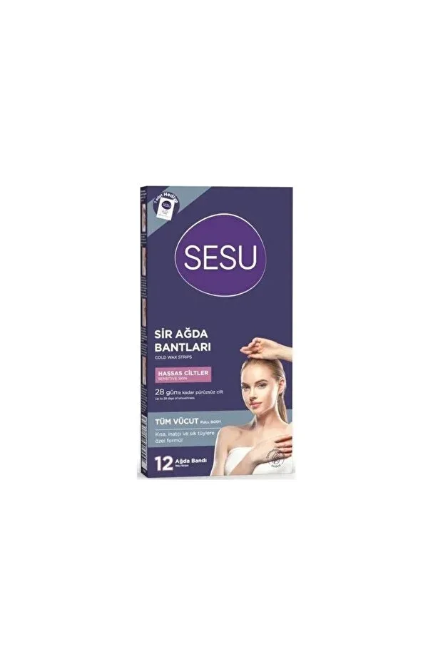 SESU Soft Ağda Bandı Pratik Tüy Alma - 12 Li Hassas Ciltler