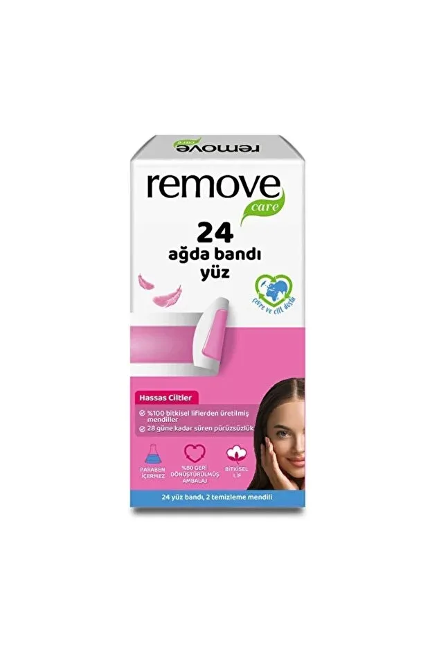 Remove Ağda Bandı Hassas ve Normal Ciltler İçin - Hassas Yüz 24'lü 2'li