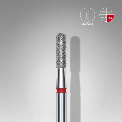 Staleks Pro Expert Elmas Freze - Kırmızı, Yuvarlak Silindir 2,3/8mm