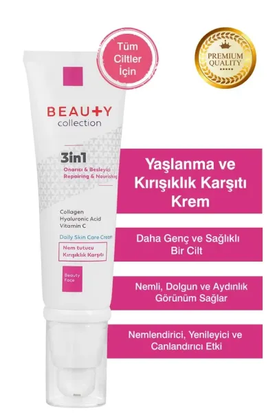Beauty Collection Yüz Bakım Kremi - 3'ü 1 Arada Yaşlanma Karşıtı