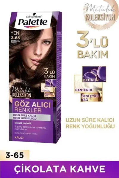 Palette Göz Alıcı Renkler  Saç Boyası - 3-65 Çikolata Kahve