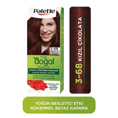 Palette Kalıcı Doğal Renkler Saç Boyası - 3-68 Kızıl Çikolata
