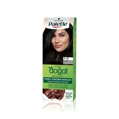 Palette Kalıcı Doğal Renkler Saç Boyası - 1-0 Siyah