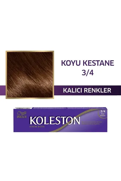 WELLA KOLESTON SİNGLE SAÇ BOYASI - 3/4 KOYU KESTANE
