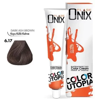 Onix Tüp Saç Boyası 60 ml Profesyonel Krem Boya - 6/17 Koyu Küllü Kahve