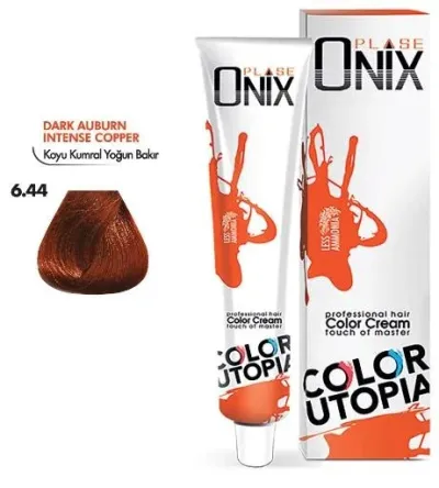 Onix Tüp Saç Boyası 60 ml Profesyonel Krem Boya - 6/44 Koyu Kumral Yoğun Bakir