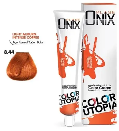Onix Tüp Saç Boyası 60 ml Profesyonel Krem Boya - 8,44 Açık Kumral Yoğun Bakir