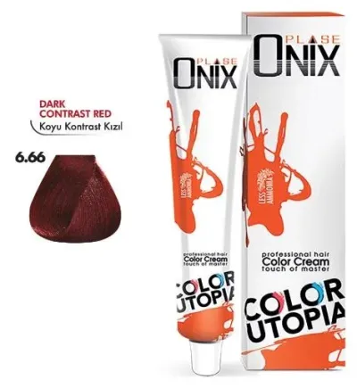 Onix Tüp Saç Boyası 60 ml Profesyonel Krem Boya - 6/66 Koyu Kontrast kızıl