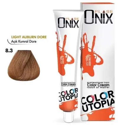 Onix Tüp Saç Boyası 60 ml Profesyonel Krem Boya - 8/3 Açık Kumral Dore
