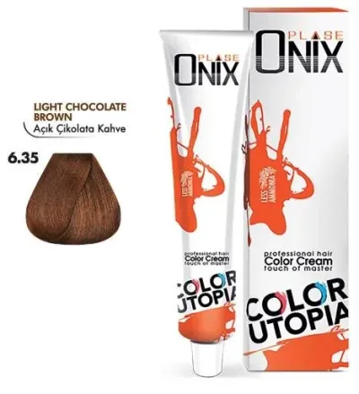 Onix Tüp Saç Boyası 60 ml Profesyonel Krem Boya - 6/35 Açık Çikolata Kahve