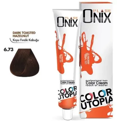 Onix Tüp Saç Boyası 60 ml Profesyonel Krem Boya - 6/73 Koyu Findik Kabuğu