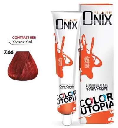 Onix Tüp Saç Boyası 60 ml Profesyonel Krem Boya - 7/66 Kontrast Kizil
