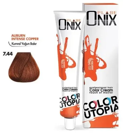 Onix Tüp Saç Boyası 60 ml Profesyonel Krem Boya - 7/44 Kumral Yoğun Bakir