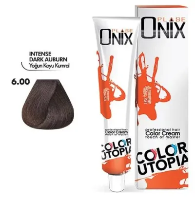 Onix Tüp Saç Boyası 60 ml Profesyonel Krem Boya - 6.0 Yoğun Koyu Kumral Saç Boyası