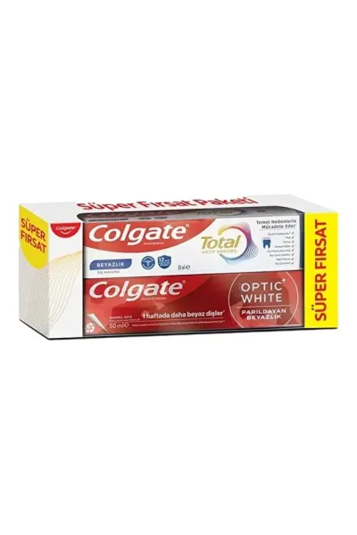 Colgate Diş Macunu Total 50ml+Optic White 50ml