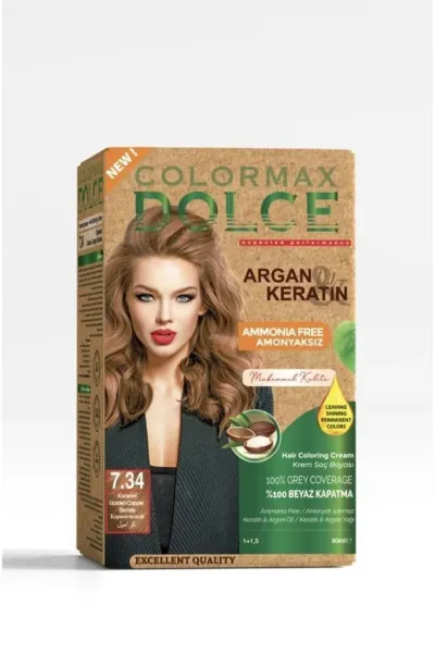 Colormax Dolce Amonyaksız, Doğal Set Boya - 7.34 Açık Karamel