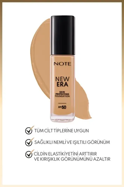 Note New Era SPF 50 Hyaluronik Fondöten - 160 Warm Almond