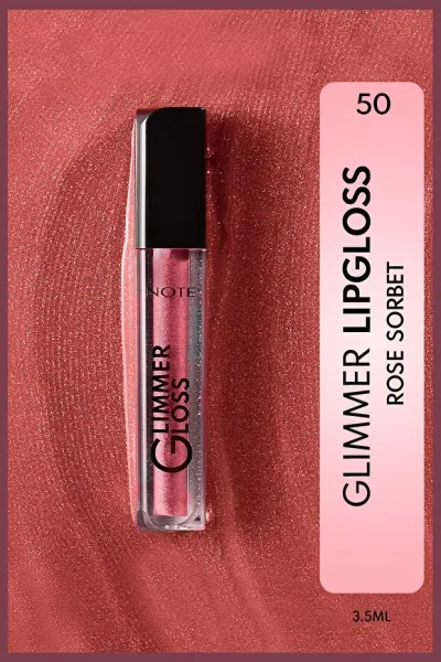 Note Glimmer Gloss Rose Sorbet Lip Gloss - 50 Rose Sorbet