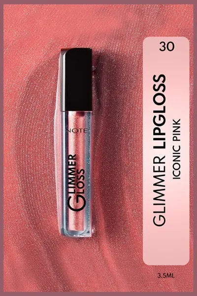 Note Glimmer Gloss Rose Sorbet Lip Gloss - 30 Iconic Pink