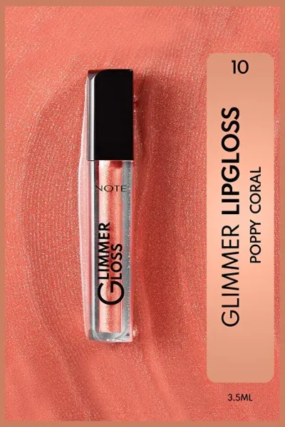 Note Glimmer Gloss Rose Sorbet Lip Gloss - 10 Poppy Coral