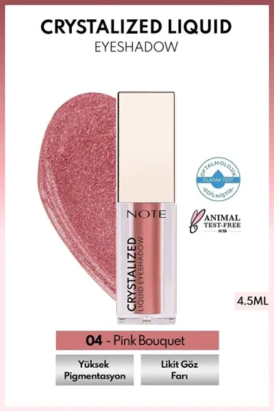 Note Kristal Işıltılı Likit Göz Farı - 04 Pink Bouquet