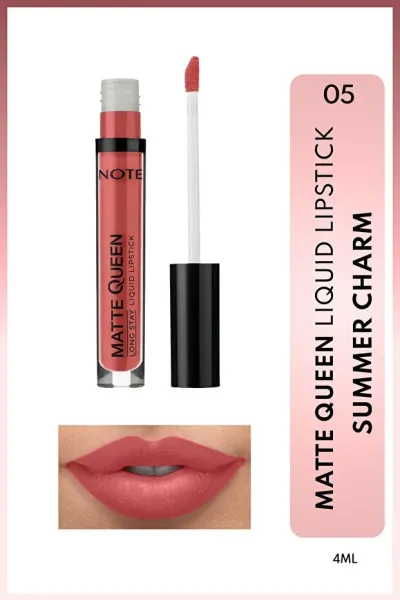 Note Matte Queen Mat Ruj Yoğun Renkli Lipstick - 05 Summer Charm - Pembe
