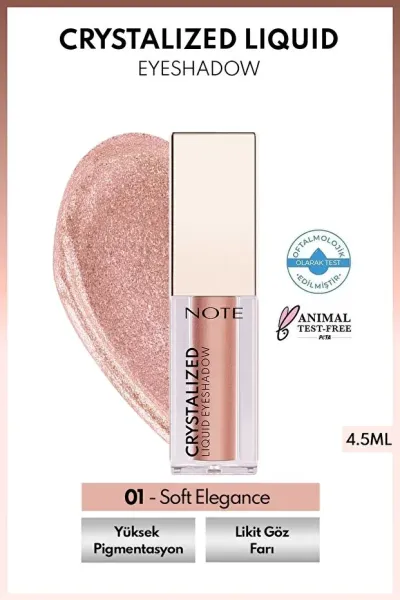 Note Kristal Işıltılı Likit Göz Farı - 01 Soft Elegance