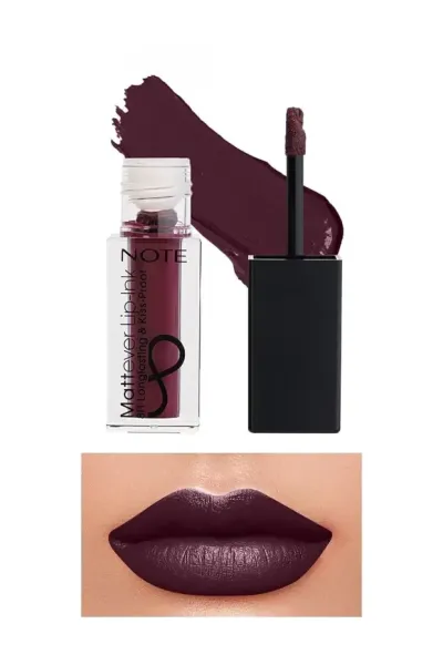 NOTE LipInk Mattever Mat ve Kalıcı Likit Ruj - 16 Plum Queen - Mor