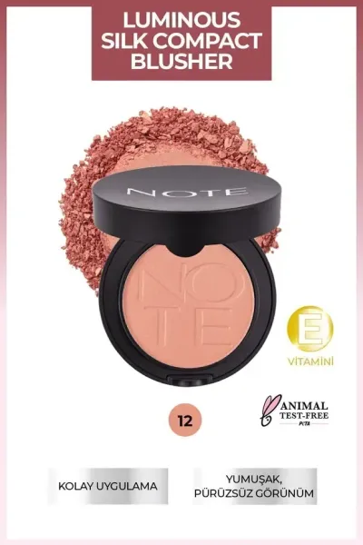 NOTE Luminous Silk Blusher Compact Toz Allık - 12 Rosy Glow
