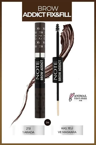 Note Eyebrow Addict Fill Fix Kaş Maskarası - 04 Grey Brown