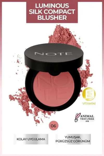 NOTE Luminous Silk Blusher Compact Toz Allık - 06 Sandy Pink