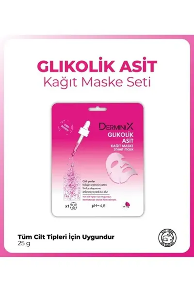 Derminix Yüz Bakım Kağıt Maske - Glikolik Asit