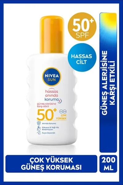 NIVEA Sun SPF50+ Hassas Cilt Sprey 200 ml