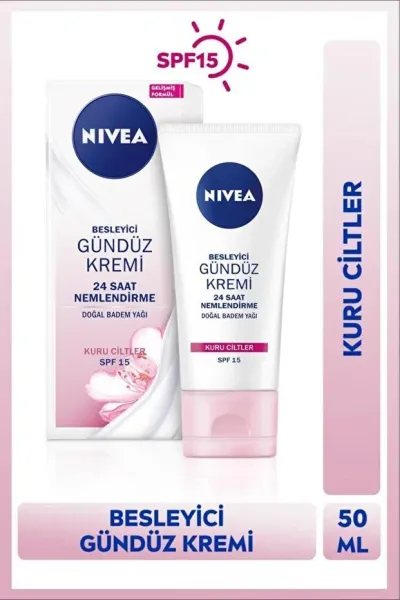 NIVEA SPF15 Besleyici Gündüz Kremi 50 ml - Kuru Ciltler