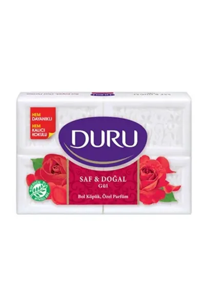 Duru Saf ve Doğal Kalıp Sabun 4x150 g - Gül