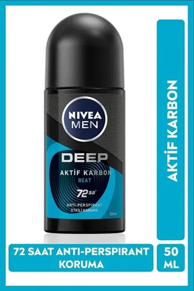 NIVEA MEN Deep Roll-On Deodorant 50ml - Aktif Karbon Beat