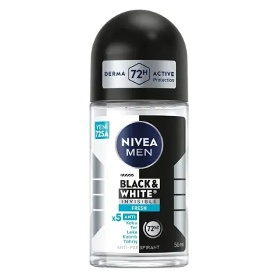 NIVEA MEN Erkek Roll-On Deodorant 50ml - Black&White Invisible